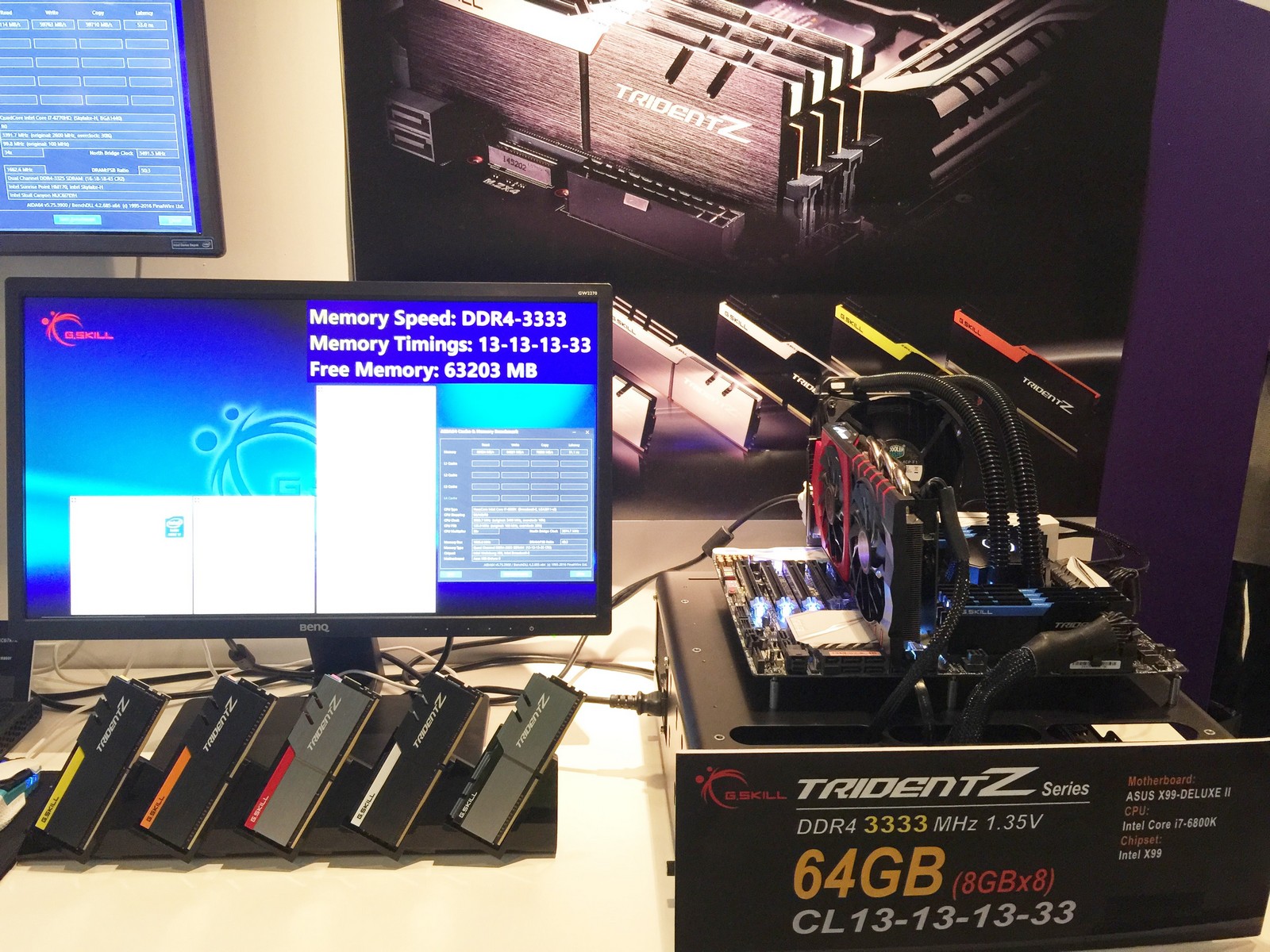 G.Skill Shows Off Trident Z 8x8 GB and 8x16 DDR4-3333 Memory Kits